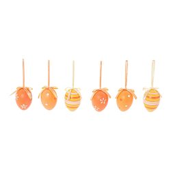 Deko-Eier, 6 Stück, orange