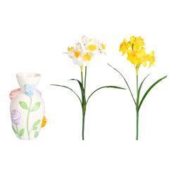 3D-Blumen-Vase mit Narzissen-Kunstblumenstrauß