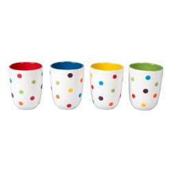 Keramik-Becher ?Kunterbunt?, 4 Stück je 340 ml