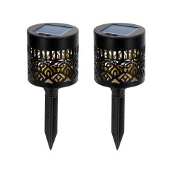 Solar-LED-Wandleuchte & Gartenstecker ?Schattenspiel?, 2 Stück