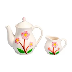 Kannen-Set Kaffeekanne & Milchkännchen ?Blumen?, 2-teilig