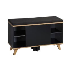 Schuhschrank mit Sitzkissen, schwarz