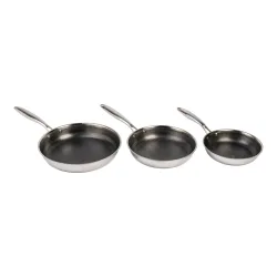 Edelstahl-Pfannen-Set ?Premium Polygon?, 3-teilig