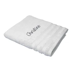 Badetuch personalisiert mit Namen, 150x100 cm, 100% Baumwolle, silber