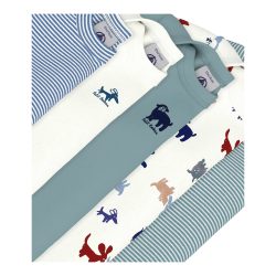 5er-Pack Bodys langarm Ringel Hunde