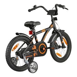 Prometheus Bicycles ® HAWK Kinderfahrrad 16 , Schwarz-matt Orange - schwarz