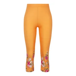 Capri-Leggings ?Blütenzauber?, Größe: L, orange
