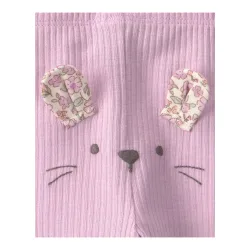 3-tlg. Set Body kurzarm, Body langarm und Leggings Blumen Rippqualität