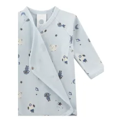 Sanetta Wickelbody langarm Weltall hellblau