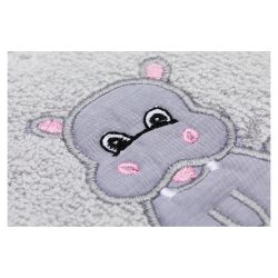 fillikid  Kapuzenbadetuch Nilpferd grau 75x75 cm