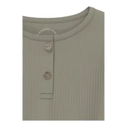 Henley-Shirt langarm Rippqualität