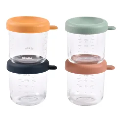 4er-Pack Portionsbehälter aus Glas