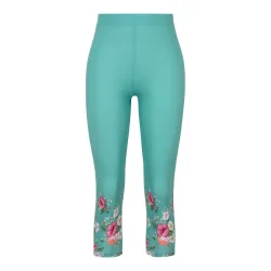 Capri-Leggings ?Blütenzauber?, Größe: XXL, grün