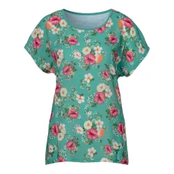 Blusenshirt ?Blütenzauber?, Größe: XL, grün