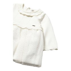Kleid langarm 2in1 Strickpullover und Tüllrock