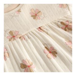 Ajour-Kleid langarm Blumen