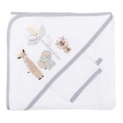 fillikid Kapuzenbadetuch mit Waschlappen weiß