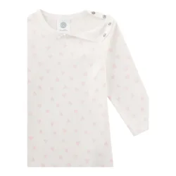 Sanetta Body langarm Herzen natur/rosa
