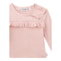 Shirt langarm Rüschen Rippqualität