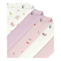 5er-Pack Wickelbodys langarm Blumen Erdbeeren