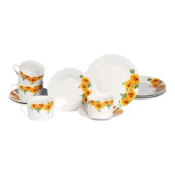 Porzellan-Kaffeeservice  ?Sonnenblume?, 12-teilig