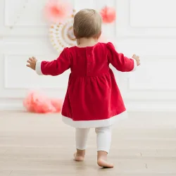 2-tlg. Set Weihnachtskleid mit Leggings