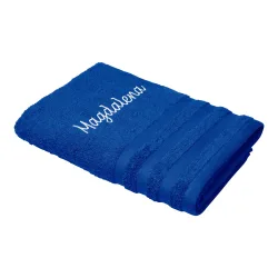 Duschtuch personalisiert mit Namen, 70x140 cm, 100% Baumwolle, blau