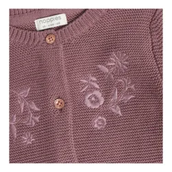 Strickjacke mit Blumenstickerei