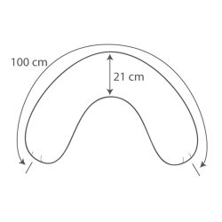THERALINE Nackenkissen mittel 100 x 21 cm inkl. Bezug - Punkte grau