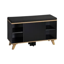 Schuhschrank mit Sitzkissen, schwarz