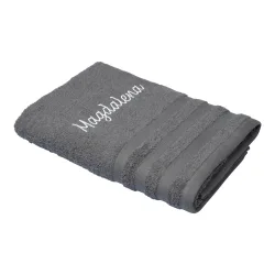 Duschtuch personalisiert mit Namen, 70x140 cm, 100% Baumwolle, anthrazit