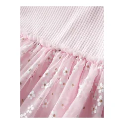 Kleid kurzarm mit Tüllrock Blumen