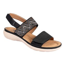 wonderwalk Klett-Stretchsandalette ?Saskia?, Größe: 37, schwarz
