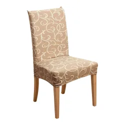 Stuhlhusse ?Ornamente?, 2 Stück, beige