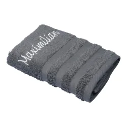 Handtuch personalisiert mit Namen, 50x100 cm,  100% Baumwolle, anthrazit