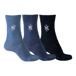 Komfort-Herrensocken mit Motiv, 3 Paar, Größe: 43