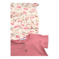 2-tlg. Set Kleid ohne Arm und Jacke kurzarm Blumen