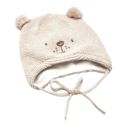 Winter-Strickmütze mit Ohren Bär