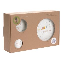 Lässig Porzellan-Geschirrset GARDEN EXPLORER - SCHNECKE 3-teilig in weiß