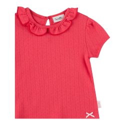 Ajour-T-Shirt Rüschenkragen