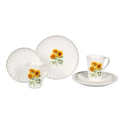 Porzellan-Service ?Sonnenblumen?, 6-teilig