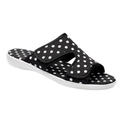 wonderwalk Doppelklett-Pantolette ?Punkte?, Größe: 36, schwarz