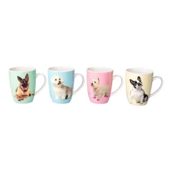Porzellan-Tassen-Set ?Hunde?, 4 Stück