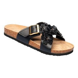wonderwalk Bequem-Klettpantolette ?Blu?mchen?, Größe: 37, schwarz