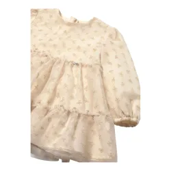 Tüllkleid langarm Glitzer-Schleifen