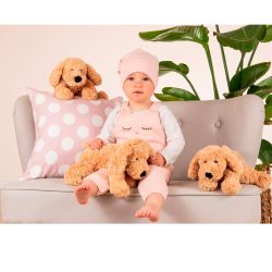 Teddy HERMANN® Schlenkerhund beige, 28 cm