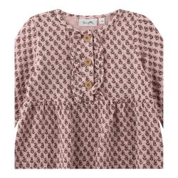 Musselin-Kleid langarm Blumen