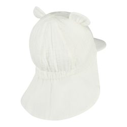 Musselin-Schirmmütze mit Nackenschutz und Ohren