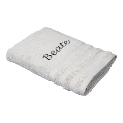 Duschtuch personalisiert mit Namen, 70x140 cm, 100% Baumwolle, silber