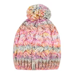 Winter-Strickmütze Bommel Zopfmuster
